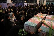 بدرقه تا بهشت؛ وداع مردم تهران با ۱۵۰ شهید گمنام دفاع مقدس در مصلی